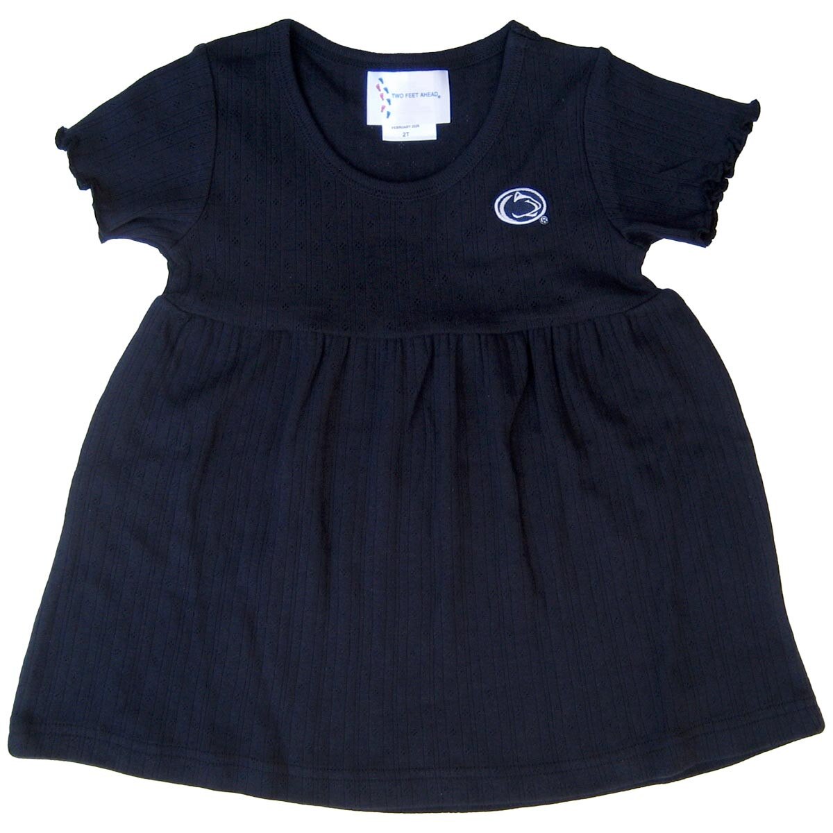 navy toddler pointelle dress with embroidered Penn State Athletic Logo